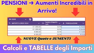 PENSIONI ➜ Aumenti Incredibili in Arrivo 💰Calcoli e TABELLE degli Importi INPS [upl. by Ynoble730]