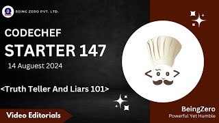 CodeChef Starter 147  Truth Teller And Liar [upl. by Mort938]