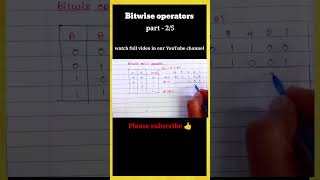 Bitwise OR operator in c pythoncjava  Bitwise operators shorts programming telugu [upl. by Jacobina]