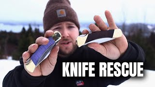 BUCK 110 versus the SCHRADE LB7  Knife Restoration [upl. by Maxie]