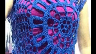 Blusa de medio circulo pt 1 de 2 a crochet  fácil y rápido [upl. by Aronoh933]