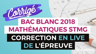 Bac Blanc by digiSchool  Correction en LIVE du Bac Blanc de Mathématiques Série STMG [upl. by Wandis]