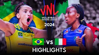 🇧🇷 BRAZIL vs ITALY 🇮🇹  Highlights  Womens VNL 2024 [upl. by Yenetruoc]