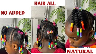 No hair added Cute natural kidshairstyles for black girls with 4c natural hair type naturalhair [upl. by Anrev]