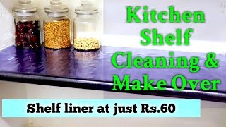 Kitchen Shelf Cleaning amp Make Over  Shelf Liners at just Rs60  very affordable shelf liner [upl. by Arman602]