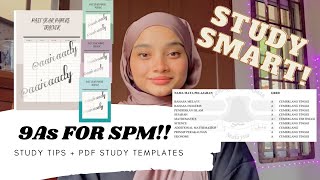 HOW I GOT STRAIGHT As FOR SPM  STUDY TIPS  TEMPLATES [upl. by Hteik]