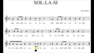 SOL LA SI Partitura  playalong Flauta recorder violí oboe [upl. by Romilda]