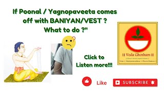 If poonal yagnopaveetam comes out with Baniyan Vest  Shirt then what to do  When all to change [upl. by Eelnyl]