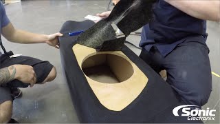 How to Carpet a Subwoofer Box with a TwoTone Baffle  Car Audio Q amp A [upl. by Hairacaz]