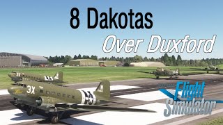 8 Plane Dakota Formation over Duxford using Airshow Assistant [upl. by Stambaugh]