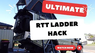 Roof top tent ladder hack  How to get your Roof Top Tent ladder to clear wide canopy for only 60 [upl. by Aremahs]