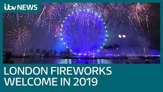 UK welcomes in 2019 with spectacular fireworks display  ITV News [upl. by Anigue]