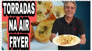 TORRADAS NA AIR FRYER COM PÃO FRANCÊS AMANHECIDOtorradas airfryer cozinhareterapia [upl. by Annaitat221]