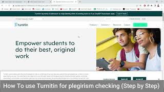 StepbyStep Checking for Plagiarism with Turnitin  How to check Plagiarism using Turnitin [upl. by Hanoy948]