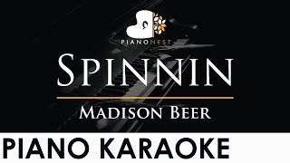 Madison Beer  Spinnin  Piano Karaoke Instrumental Cover with Lyrics [upl. by Attevaj]