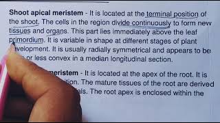 Root and shoot apical meristem IGNOU bscg [upl. by Michal820]