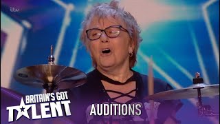 77 Year Old Drummer Leaves Simon Cowell Speechless ROCK N ROLL Britains Got Talent 2020 [upl. by Anol74]