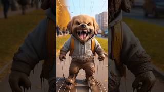 Cute puppy is angry looks like a monster 😡😨 ai dog aidog cute horror cartoon memes aiart [upl. by Lhary473]