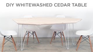 How to Whitewash Cedar and make a Modern Dining Table [upl. by Barkley]