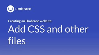 Creating an Umbraco 8 website Add CSS and other files [upl. by Nigel258]