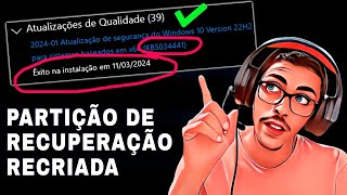 COMO RECRIAR A PARTIÇÃO DE RECUPERAÇÃO E CORRIGIR O PROBLEMA DO KB5034441  Atualização na descrição [upl. by Wojak]