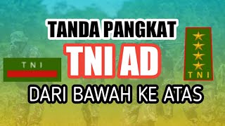 Tanda Pangkat TNI AD Berurutan dari Bawah ke Atas [upl. by Drallim]