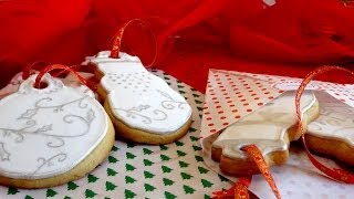 Receta de galletas navideñas de almendra y mantequilla  galletas decoradas [upl. by Lumbard]