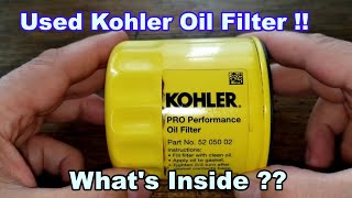 Kohler Oil Filter 5205002 Cut Open Used Kohler Oil Filter Cut Open Lawn Tractor Oil Filter [upl. by Godspeed724]