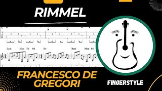 Rimmel Francesco De Gregori  Chitarra  Accompagnamento Fingerstyle [upl. by Ollopa]