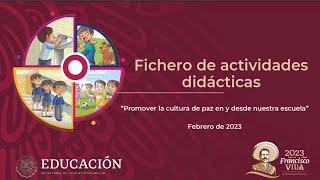 VICMAR Fichero de actividades didácticas “Promover la cultura de paz en y desde nuestra escuela” [upl. by Thadeus]