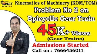 Problem No 2 on Epicyclic Gear Train  Gear Trains  KOMTOM  freeengineeringcourses zafarsir [upl. by Acirne]