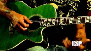 ESP Guitars George Lynch demos the LTD Xtone AC20E acoustic guitar [upl. by Limbert]