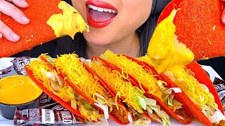 ASMR TACO BELL TACOS DIPPED IN CHEESE SAUCE MUKBANG CRUNCHY SOUNDS Eating Show ASMR Phan [upl. by Janene]