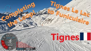 4K Skiing Tignes Tignes Le Lac to Funiculaire PerceNeige Completing Loop France GoPro HERO11 [upl. by Cini]