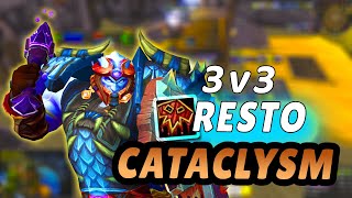 Resto Shaman 3v3 TIME 2000 MMR  WoW PvP Cataclysm classic 440 [upl. by Nospmoht]