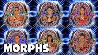 Mighty Morphin  All Ranger Morphs  Power Rangers Official [upl. by Anaeed]