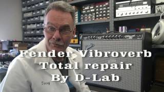 How to repair fix Vintage Fender Vibroverb tube guitar amp noise  sockets DLab [upl. by Akired]