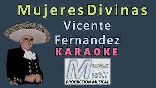 Mujeres Divinas  Karaoke  Vicente Fernández Martín Urieta [upl. by Akienat]