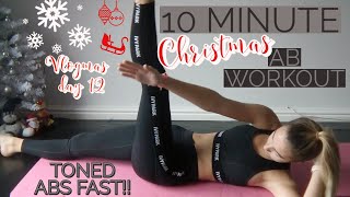 10 MIN CHRISTMAS AB WORKOUT VLOGMAS DAY 12 [upl. by Siuraj]