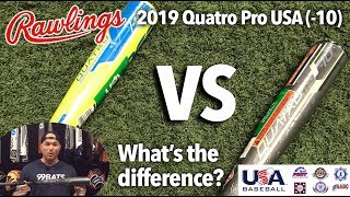 2019 Rawlings Quatro Pro USA 10 Baseball Bat Whys the 2019 better than the 2018  99BATScom [upl. by Mharba]