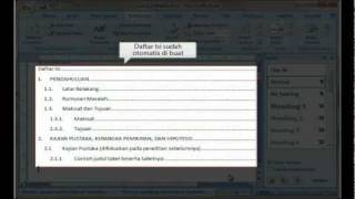 Microsoft Word Membuat daftar isi otomatis Table of Contents [upl. by Magan280]