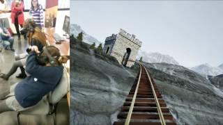 Funny reaction to virtual reality roller coaster by SimDesign [upl. by Orazio54]