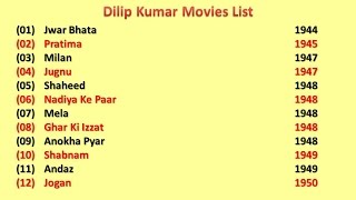 Dilip Kumar Movies List [upl. by Eecyaj]