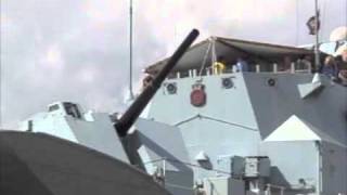 HMS Cavalier firing her gun [upl. by Roxanna]