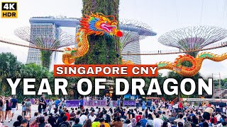 🇸🇬8K  Singapore Chinese New Year  Marina Bay Sands  Gardens By The Bay  Flower Dome 🧧 [upl. by Annice]