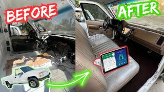 RESTORING MY OBS SILVERADO INTERIOR amp NEW ANDROID STEREO TABLET INSTALL [upl. by Troth433]