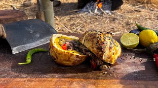 Traditional Stuffed Bell Peppers  outdoor cooking [upl. by Wallas80]