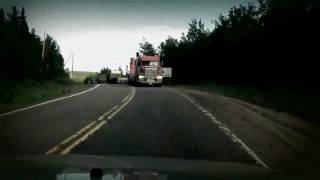 The amazing adventures of a Quebecian logging truck  downhill reverse [upl. by Atsahc]