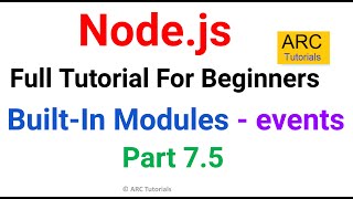 Events Module  Built In Modules  Ep 75  Node JS Tutorial For Beginners [upl. by Bish393]