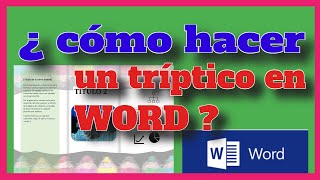 🙈 ¿ CÓMO HACER UN TRÍPTICO EN MICROSOFT WORD   CURSO DE WORD [upl. by Inahc]